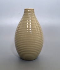 Modern Green Ceramic Bud Vase 5" Tall Striped Ribbed Effect for Flowers Plants