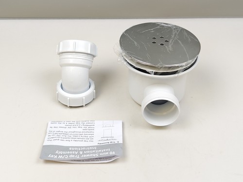 Chrome shower trap 90mm - chrome,