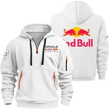 Red Bull Racing Hoodie Men Half Zipper Moto Sweatshirt 2025 Fashion Pullover Top