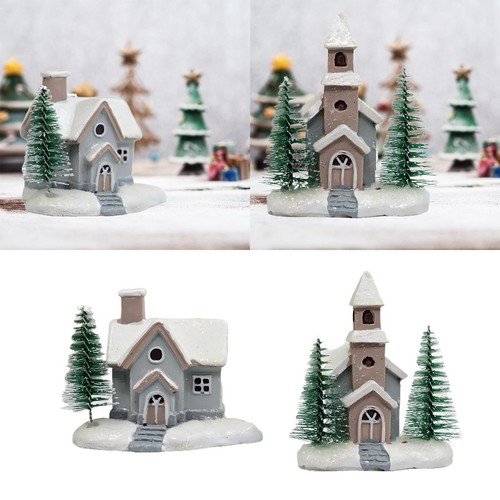 Christmas snow house figurine - house,