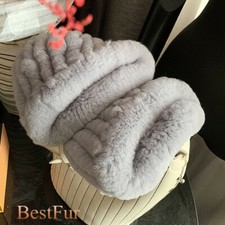 Women Real Rabbit Fur Scarf Knitted Collar Headband Neck Winter Warm Neckerchief