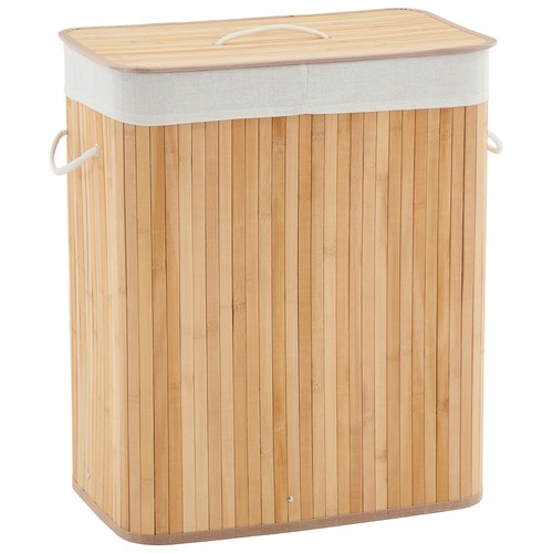 Bamboo laundry basket with lid - basket,