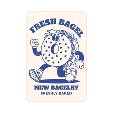 Retro Diner Metal Sign - 1950s Fresh Bagel Novelty Metal Plaque Wall Decor Gift
