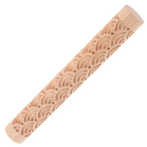 Textured wooden rolling pin - wooden,