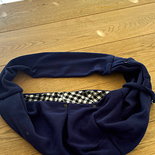 Navy fleece puppy sling tote - fleece,