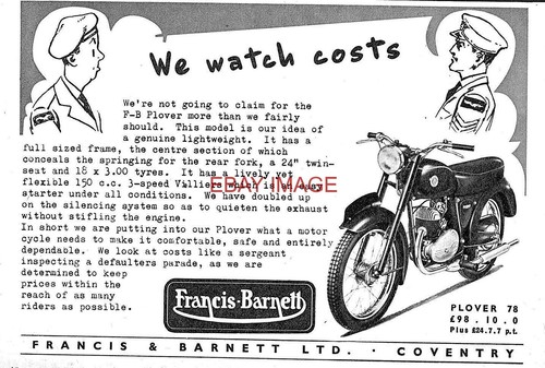 C1958 advert francis barnett - c1958, francis-barnett