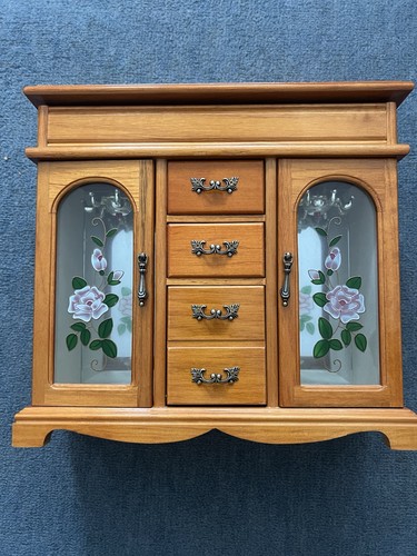 Vintage wood jewelry box mini - vintage,