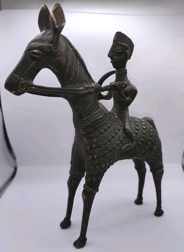 Antique dhokra bronze horse - bronze,