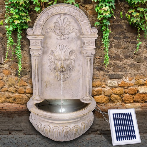 Solar powered lion water - powered,