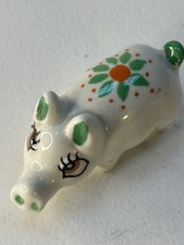 Shamrock Pottery Pig Miniature Hand Painted Irish Solid Figure
