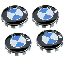 4X BMW ALLOY BLUE WHEEL CENTRE