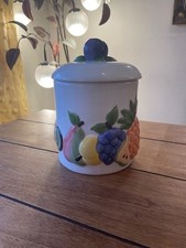 VINTAGE RAYWARE 3D FRUIT THEMED COOKIE JAR WITH LID KITCHEN STORAGE