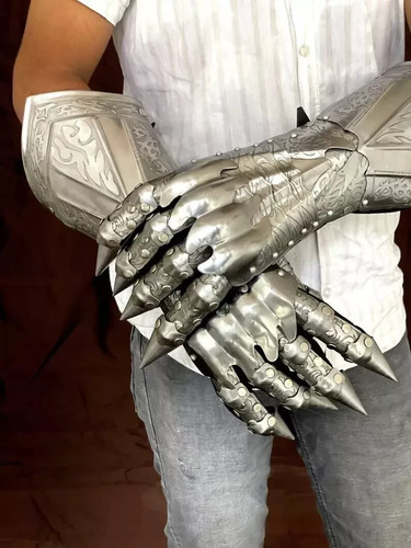Knight metal gauntlets - metal,