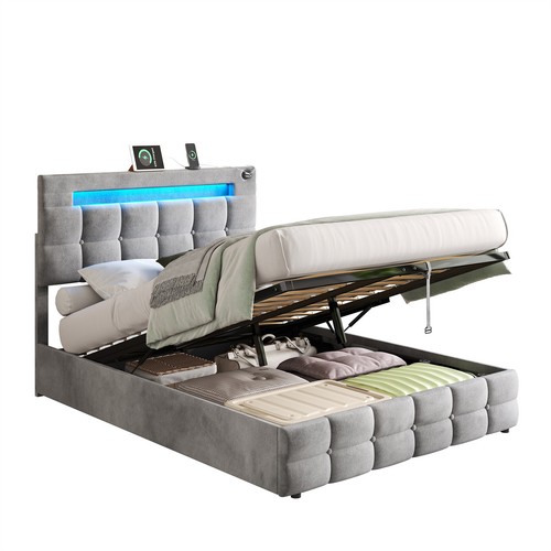 Hydraulic ottoman storage bed - ottoman,