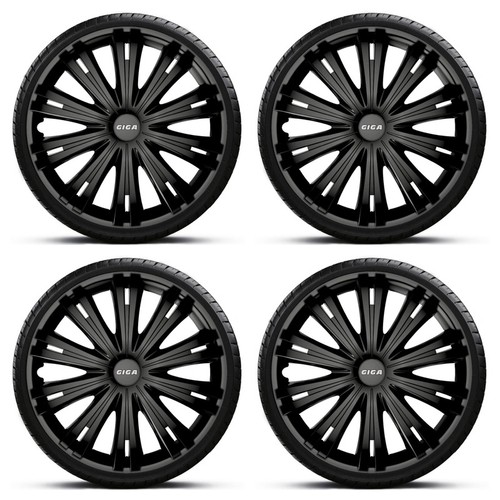 Wheel trims black hub caps - 16",
