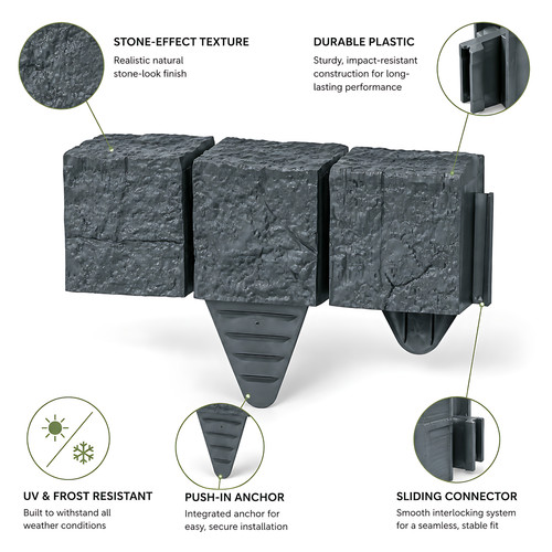 Anthracite grey stone effect - grey,
