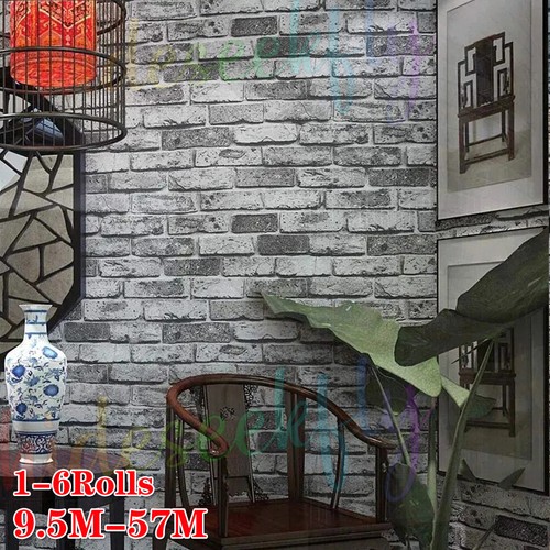 Grey brick effect - grey, wallpaper