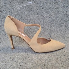 LK Bennett Court Shoes Nude Beige 39 UK 6 Suede Leather 3.5" Stiletto Heel