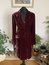 Hobbs Burgundy Velvet Coat