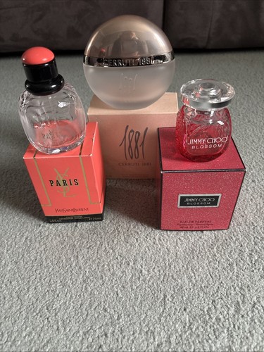 Empty perfume bottles boxed - perfume, bottles,