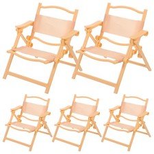  5pcs Miniature Folding Chairs: Mini Camping Beach Chair Models For Dollhouse