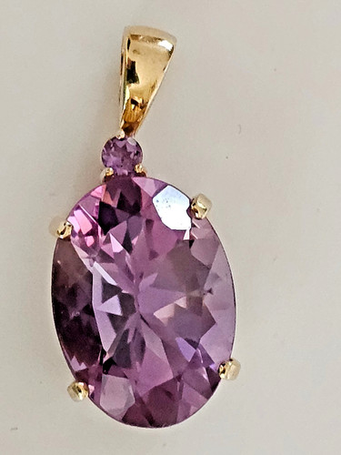 Large amethyst pendant 9ct - pendant,