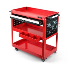 3-Tier Tool Trolley Cart Roller Cabinet Heavy Duty Garage Workshop with Drawer