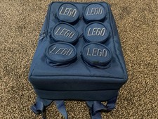 Official LEGO 3D Brick Back Pack/Rucksack 6 Piece Blue Zip Close Good Condition