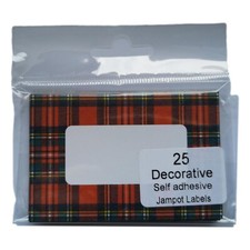 25 Tartan Decorative Self-Adhesive Jam Pot Labels