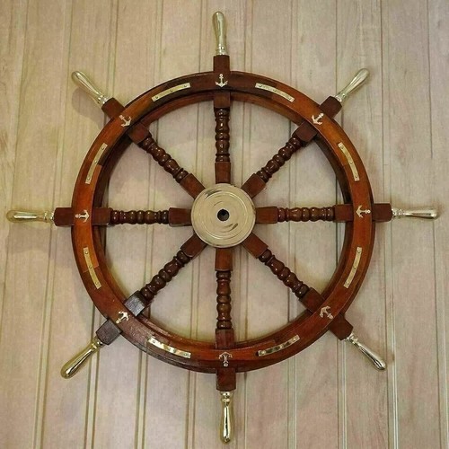 Wooden ship wheel nautical - wheel,