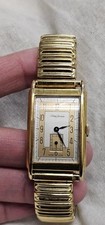 Vintage Numa Jeannin Les Nostagigues Tank Watch Gold Stretch Belt-Excellent