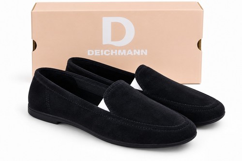 Deichmann black velvet loafers - deichmann,