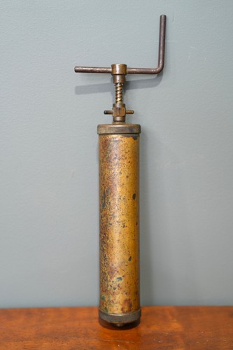 Antique brass syringe grease - syringe,