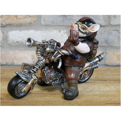 Rider pig ornament resin - ornament,