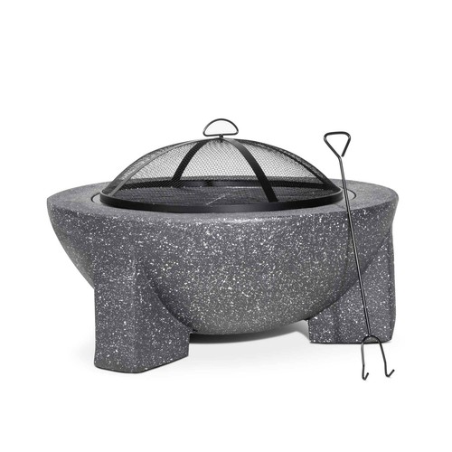 Mgo fire pit round with - fire, bbq