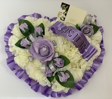 Artificial  Funeral Flowers heart Wreath Memorial Grave Tribute Dad Christmas