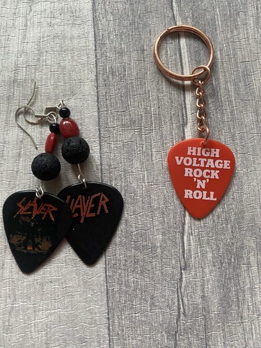 Slayer guitar picks keyring - guitar,
