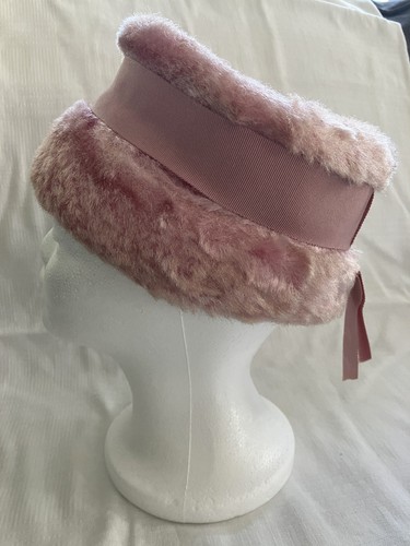 Vintage hat 1950 pink - pink, faux