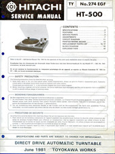 Hitachi HT-500 Service Manual Circuit Diagram Schematic Automatic Turntable