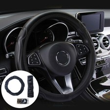 Microfiber Leather Car Steering Wheel Cover Breathable Anti Slip Accessories 15"