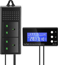 PID Reptile Thermostat Plug Socket,Digital Dimmer Temperature Controller 0-50℃ w