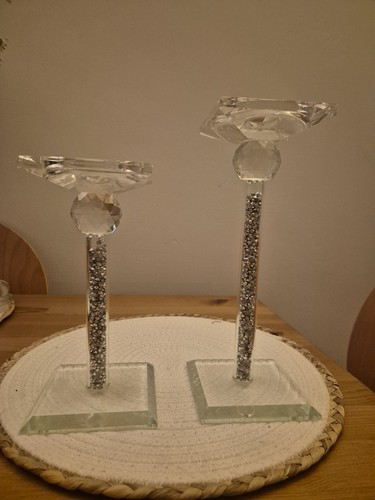 Pair glass and crystal - of,