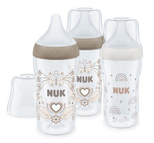 NUK Perfect Match Baby Bottles Set, 3+ Months, Adapts to Baby's Palate,