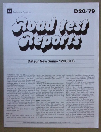 Datsun sunny 1200 gls orig - datsun,