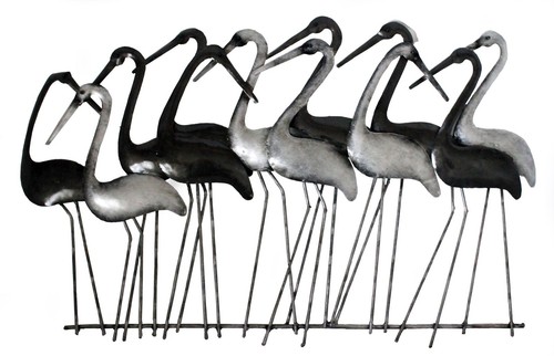 Flamingos pink silver - pink, silver/black