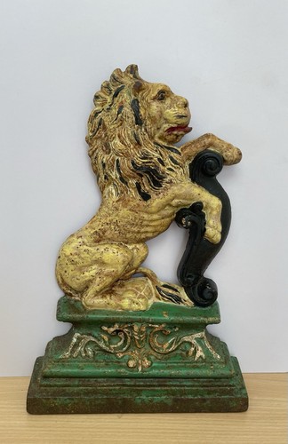 Antique lion painted cast - antique,