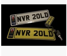 Mobility Scooter Number Plate Personalised 1 or 2  25 x 9.0cm & matching keyring