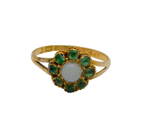 Victorian 9ct gold emerald - gold,, &