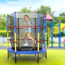 4.5FT 55" Trampoline With Safety Net Enclosure Junior Kids Childs Outdoor Jump