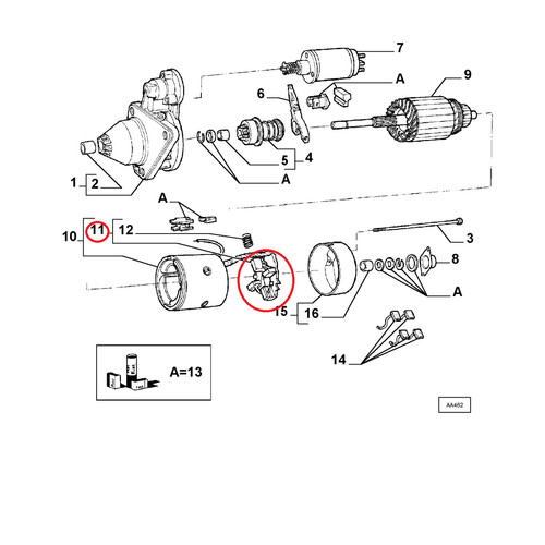 Starter motor brush holder - motor,